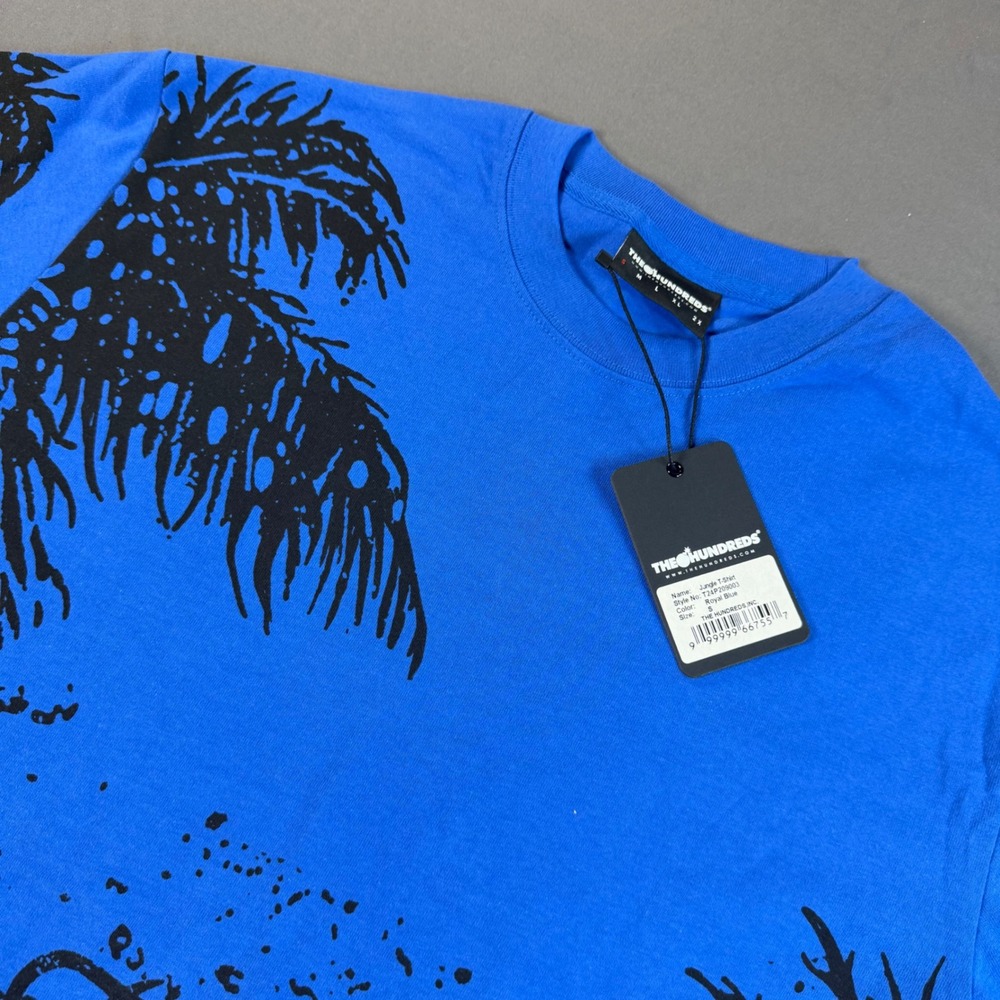 The Hundreds Jungle T-Shirt Royal Blue Black Palm Tree Streetwear T24P209003